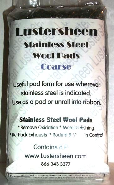 Lustersheen Stainless Steel Hand Pads ~ Coarse 